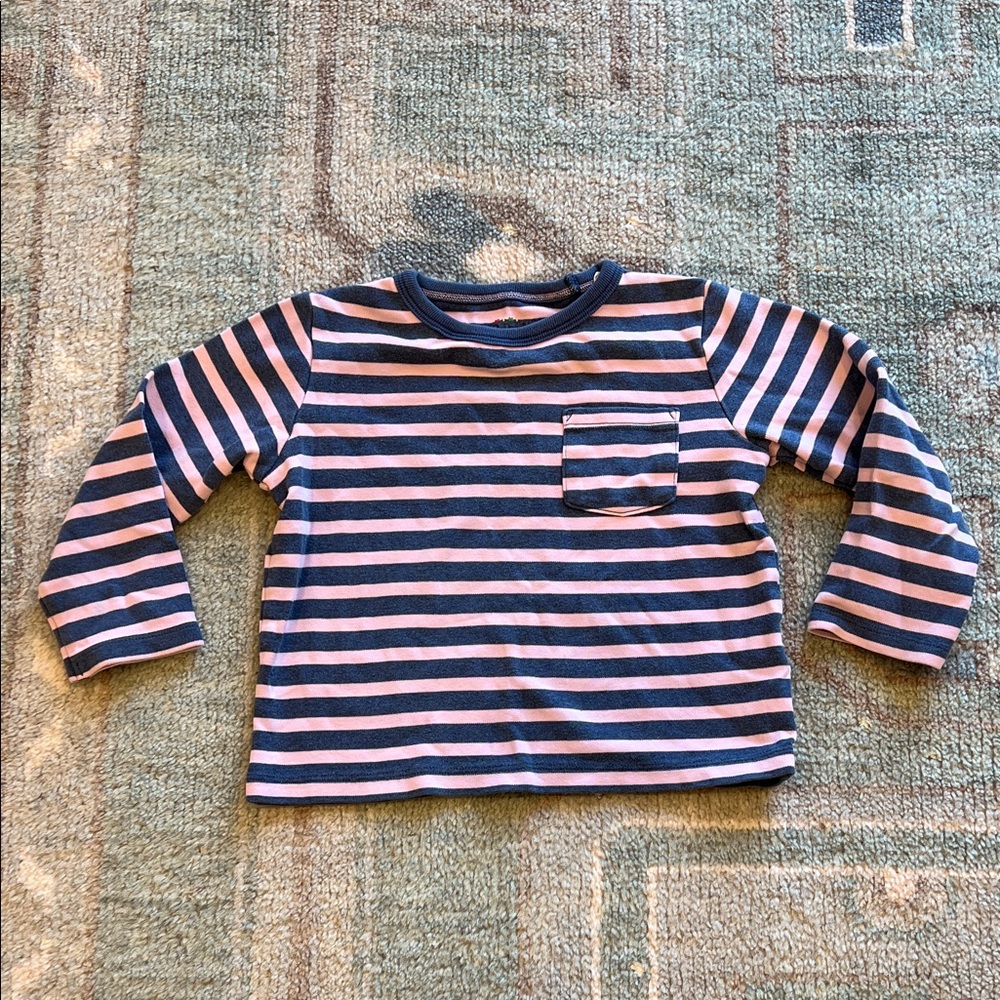 Mini Boden Striped Long Sleeve Kids Shirt